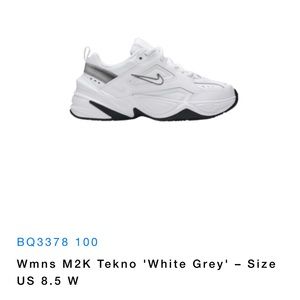 Nike m2k tekno white grey sneakers women’s 8.5